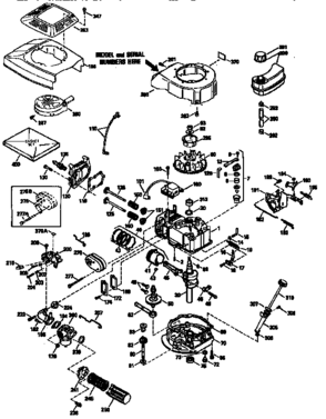 4-cycle Engine Diagram and Parts List for 143945506  Craftsman Engine