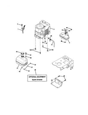 Engine Diagram and Parts List for 917272061  Craftsman Lawn Tractor