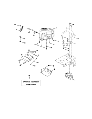 Engine Diagram and Parts List for 917272454  Craftsman Lawn Tractor