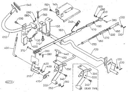 Brake Pedal Diagram and Parts List for 3904  Craftsman Lawn Mower