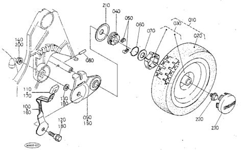 Rear Wheel (8x2.0) Diagram and Parts List for 3901  Craftsman Lawn Mower