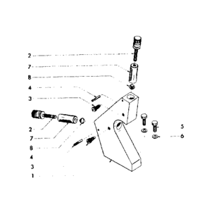 Traveling Steady Assembly Diagram and Parts List for 2894  Craftsman Lathe