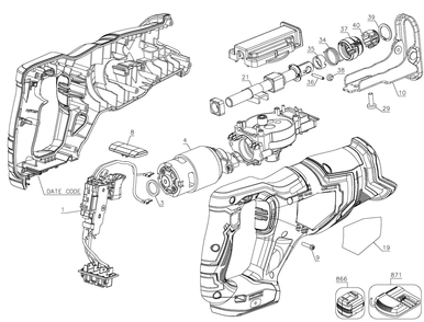 Diagram Diagram and Parts List for CMCS300BLW Type 1 Craftsman Reciprocating Saw