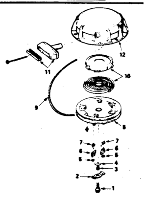 Rewind Starter Diagram and Parts List for 143756212  Craftsman Engine