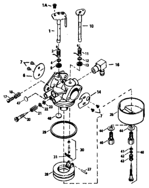 Carburetor No. 632684 Diagram and Parts List for 143436092  Craftsman Engine