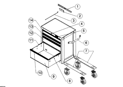 Tool Ches Diagram and Parts List for 706452530  Craftsman Tool Stand & Cart