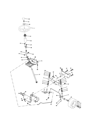 Steering Assembly Diagram and Parts List for 917277220  Craftsman Lawn Tractor
