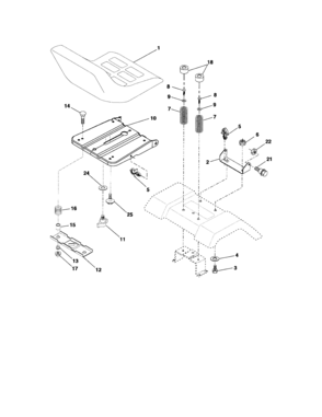 Seat Assembly Diagram and Parts List for 917275631  Craftsman Lawn Tractor