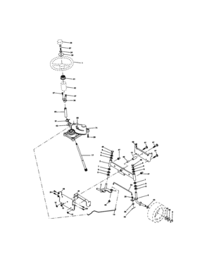 Steering Assembly Diagram and Parts List for 917275380  Craftsman Lawn Tractor