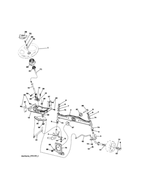 Steering Diagram and Parts List for 917280330  Craftsman Lawn Tractor