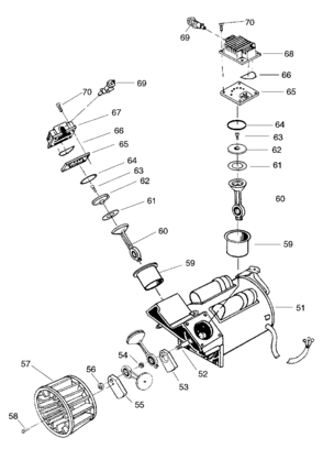 PUMP Diagram and Parts List for 919-16633 Type 0 Craftsman Compressor