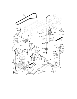 Ground Drive Diagram and Parts List for 917277131  Craftsman Lawn Tractor