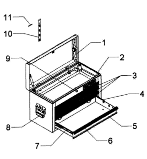 Cabinet Parts Diagram and Parts List for 706353430  Craftsman Tool Stand & Cart