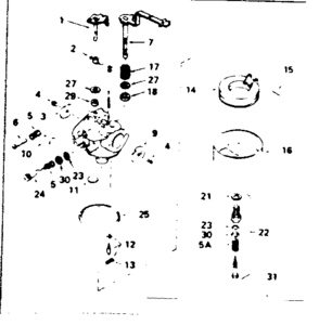 Carburetor Diagram and Parts List for 143766072  Craftsman Engine