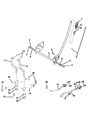 Lift Diagram and Parts List for 917258080  Craftsman Lawn Tractor