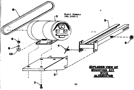 Mounting Kit With Alternator Diagram and Parts List for 5805295-1  Craftsman Engine