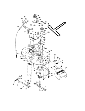 Mower Deck Diagram and Parts List for 917286030  Craftsman Lawn Tractor