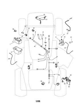 Electrical Diagram and Parts List for 917253140  Craftsman Lawn Tractor