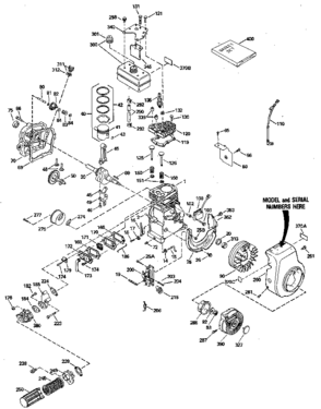 Replacement Parts Diagram and Parts List for 143814042  Craftsman Engine