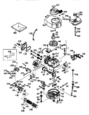 Replacement Parts Diagram and Parts List for 143954506  Craftsman Engine