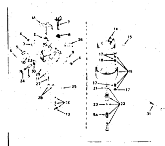 Carburetor Diagram and Parts List for 143171082  Craftsman Engine