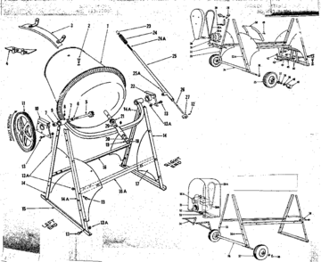 Stand Model Trailer Portable Model Hand Portable Model Diagram and Parts List for 71375071  Craftsman Cement Mixer