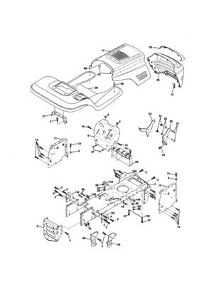 Chassis And Enclosures Diagram and Parts List for 917270651  Craftsman Lawn Tractor
