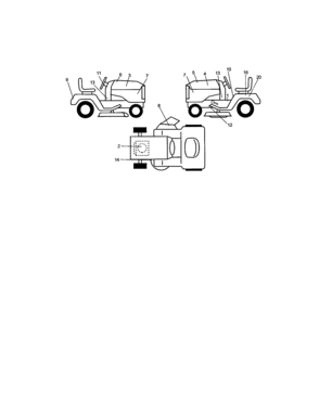 Decals Diagram and Parts List for 917272421  Craftsman Lawn Tractor