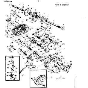 Transaxle Diagram and Parts List for 917101340R-1987  Craftsman Lawn Tractor Accessories