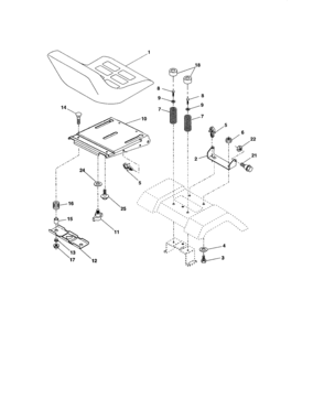 Seat Assembly Diagram and Parts List for 917274032  Craftsman Lawn Tractor