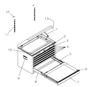 Tool Chest Diagram and Parts List for 706954871  Craftsman Tool Stand & Cart
