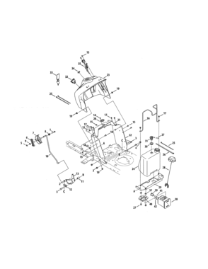 Upper Dash Panel/fuel Tank Diagram and Parts List for 247203754  Craftsman Lawn Tractor