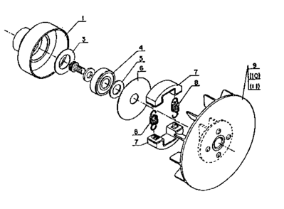 Clutch Diagram and Parts List for 271SRM-202FA  Craftsman Trimmer