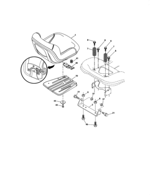 Seat Diagram and Parts List for 917203811  Craftsman Lawn Tractor
