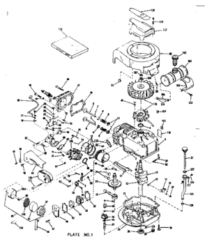 Basic Engine Diagram and Parts List for 143122222  Craftsman Engine