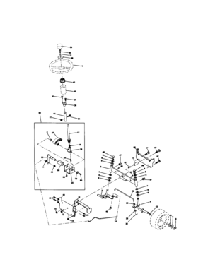 Steering Diagram and Parts List for 917270531  Craftsman Lawn Tractor