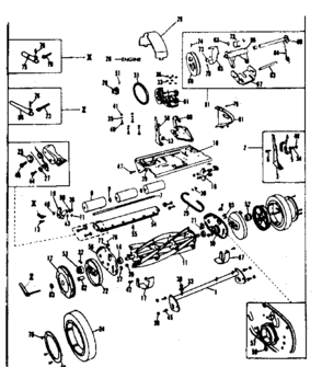 Base Assembly Diagram and Parts List for 53681681  Craftsman Lawn Mower