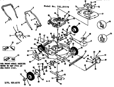 Replacement Parts Diagram and Parts List for 13197779  Craftsman Lawn Mower