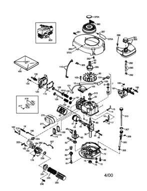 Engine Diagram and Parts List for 143996200  Craftsman Engine