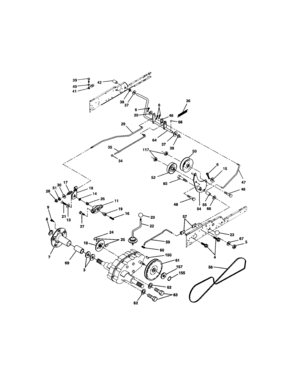 Ground Drive Diagram and Parts List for 917276072  Craftsman Lawn Tractor