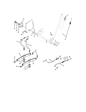 Lift Assembly Diagram and Parts List for 917273640  Craftsman Lawn Tractor