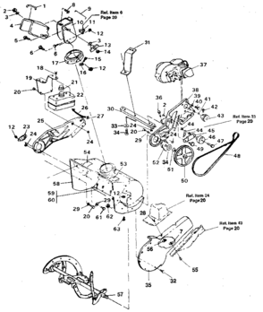 Part Location Diagram of 308794 Craftsman Snowblower frame assembly, right
