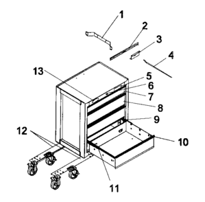 Cabinet Parts Diagram and Parts List for 706596990  Craftsman Tool Stand & Cart
