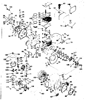 Basic Engine Diagram and Parts List for 143582112  Craftsman Engine