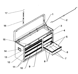 Chest Diagram and Parts List for 706877460  Craftsman Tool Stand & Cart