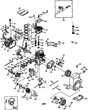 Replacement Parts Diagram and Parts List for 143971011  Craftsman Engine