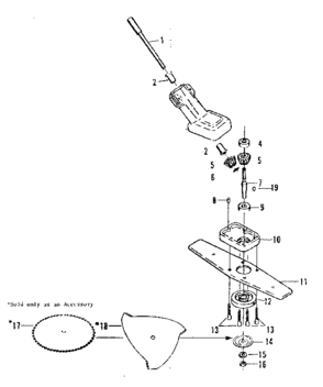 Lower Cutting Head Diagram and Parts List for 77828011A  Craftsman Trimmer