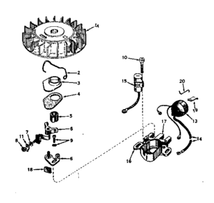 Magneto No. 610690a Diagram and Parts List for 143161202  Craftsman Engine