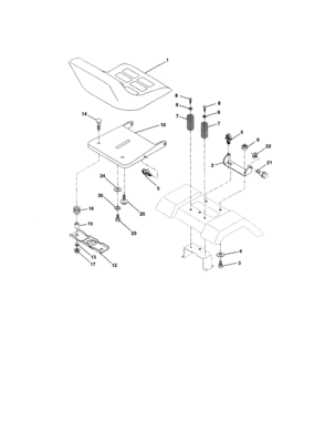 Seat Assembly Diagram and Parts List for 917259920  Craftsman Lawn Tractor