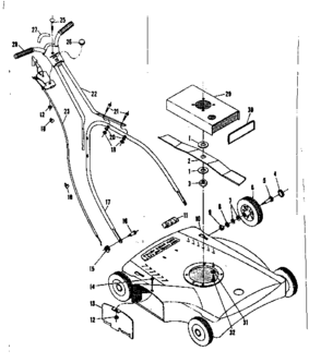 Replacement Parts Diagram and Parts List for 13191121  Craftsman Lawn Mower